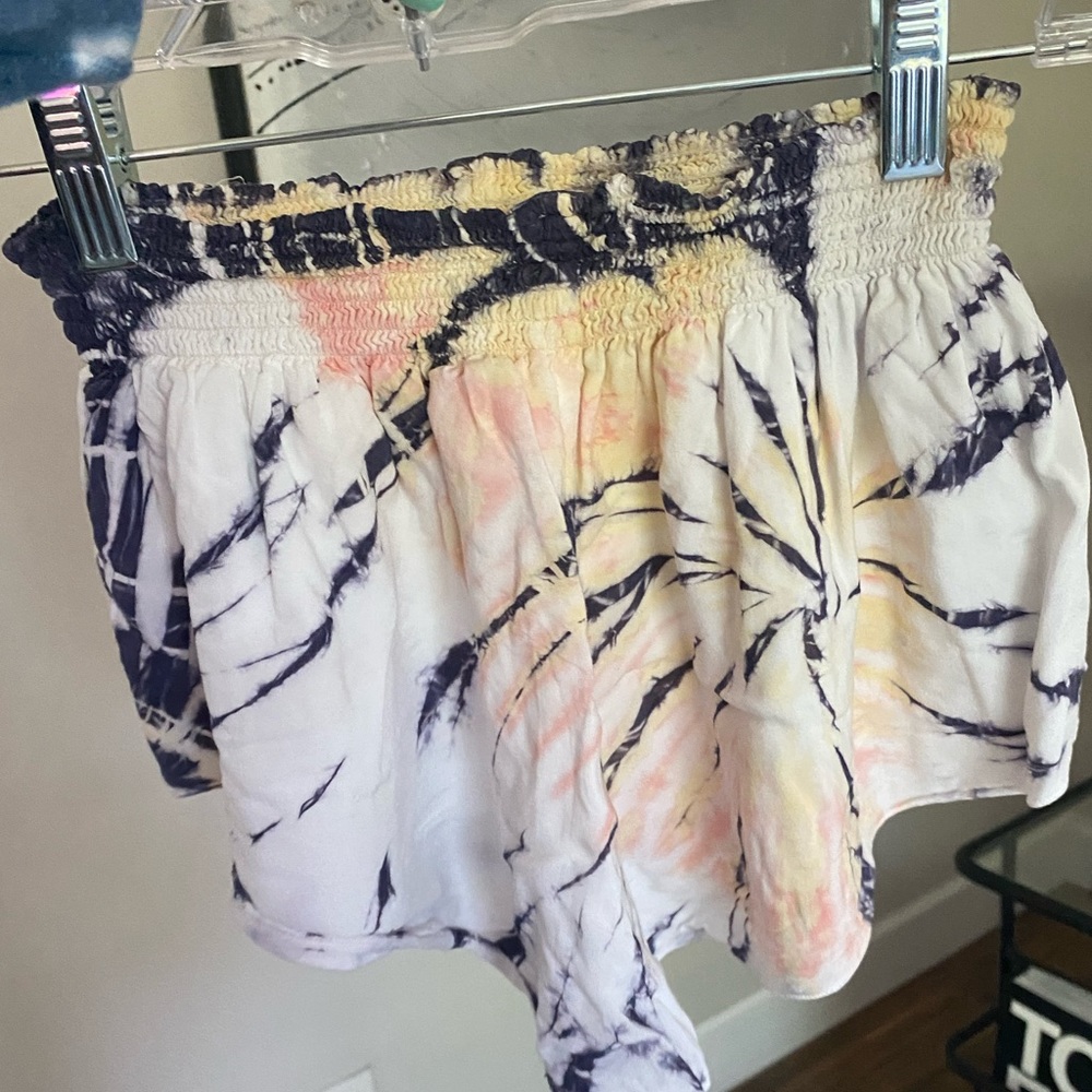 Planet blue tie-dye shorts